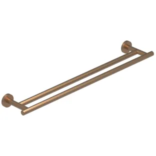 IVY - Wall towel rack 60cm double - Brushed matt copper PVD