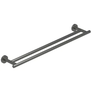 IVY - Wall towel rack 60cm double - Brushed metal black PVD