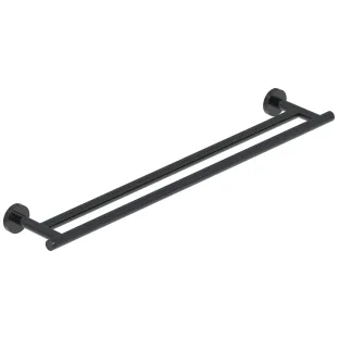 IVY - Wall towel rack 60cm double - Black chrome PVD