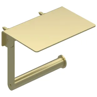 IVY - Toilet roll holder with tray - Brushed matt gold PVD