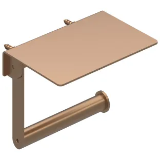 IVY - Toilet roll holder with tray - Brushed matt copper PVD