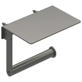 IVY - Toilet roll holder with tray - Brushed metal black PVD