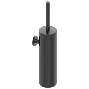 IVY - Wall-mounted toilet brush set - Black chrome PVD