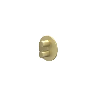 IVY Bond - Finishing part built-in thermostat 1 loose stop valve round rosette - Brushed matt gold PVD