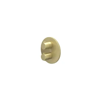 IVY Pact - Finishing part built-in thermostat 1 loose stop valve round rosette - Brushed matt gold PVD