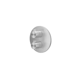 IVY Tribe - Finishing part built-in thermostat 2-way stop-changeover round rosette - brushed stainless steel 316