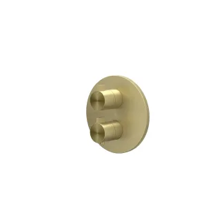 IVY Tribe - Finishing part built-in thermostat 2-way stop-changeover round rosette - RVS316 brushed matt gold PVD