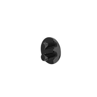 IVY Bond - Finishing part built-in thermostat 2-way stop-changeover round rosette - Black chrome PVD