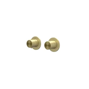 IVY Concord - Finishing part built-in thermostat 2-way stop-changeover symmetry round rosettes - RVS316 brushed matt gold PVD