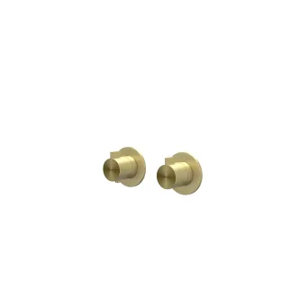 IVY Tribe - Finishing part built-in thermostat 2-way stop-changeover symmetry round rosettes - RVS316 brushed matt gold PVD