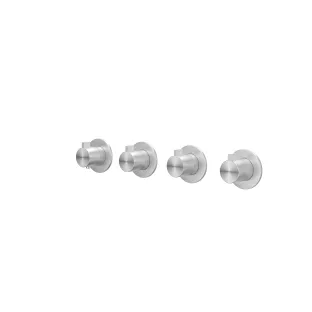 IVY Tribe - Finishing part built-in thermostat 3 stop valves symmetry round rosettes - brushed stainless steel 316