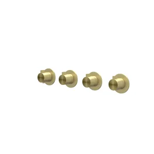 IVY Tribe - Finishing part built-in thermostat 3 stop valves symmetry round rosettes - RVS316 brushed matt gold PVD