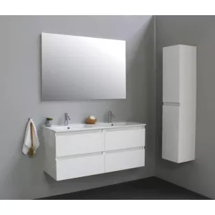 Sanilet bathroom furniture 120 cm wide - high-gloss white - assembled - without mirror - porcelain washbasin - 1 tap hole