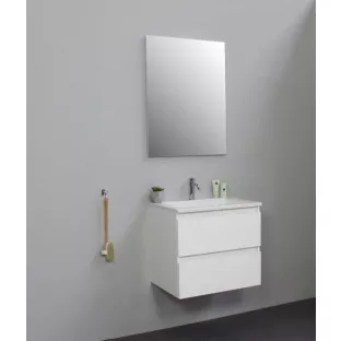 Sanilet bathroom furniture 60 cm wide - high-gloss white - construction kit - without mirror - washbasin white acrylic - 1 tap hole