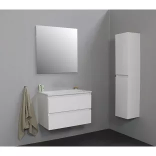 Sanilet bathroom furniture 80 cm wide - high-gloss white - construction kit - without mirror - washbasin white acrylic - 0 tap holes