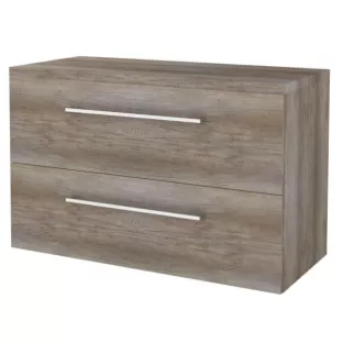 Bathroom furniture for washbasin - Basic line 46 - 100 cm - Dark oak - Chrome handles