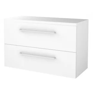 Bathroom furniture with washbasin - Basic line 46 - 100 cm - Gloss white - Chrome handles