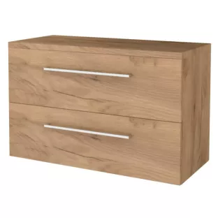 Bathroom furniture for washbasin - Basic line 46 - 100 cm - Warm oak - Chrome handles