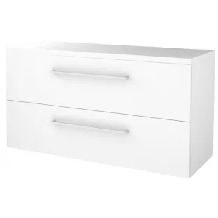 Bathroom furniture with washbasin - Basic line 46 - 120 cm - Gloss white - Chrome handles