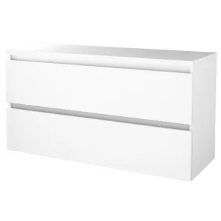 Bathroom furniture with washbasin - Basic line 46 - 120 cm - Gloss white - Handleless