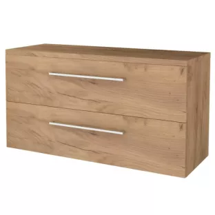 Bathroom furniture for washbasin - Basic line 46 - 120 cm - Warm oak - Chrome handles