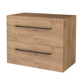 Bathroom furniture for washbasin - Basic line 46 - 80 cm - Warm oak - Black handles