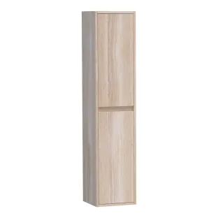 Brauer Adore tall cabinet - 160x35x35 cm - 2 doors left or right turning - handleless - continuous slats - Solid oak white