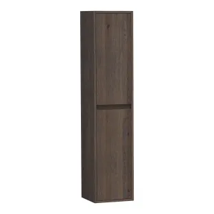 Brauer Adore tall cabinet - 160x35x35 cm - 2 doors left or right turning - handleless - continuous slats - Solid oak black