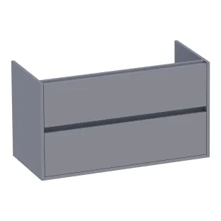 Brauer Adore washbasin cabinet - 100x46x55 cm - 2 drawers without handles - soft close - 1 siphon recess - MDF lacquered - Matt Grey