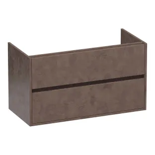 Brauer Adore washbasin cabinet - 100x46x55 cm - 2 drawers without handles - soft close - 1 siphon recess - MFC - Erosion
