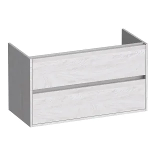 Brauer Adore washbasin cabinet - 100x46x55 cm - 2 drawers handleless - soft close - 1 siphon recess - MFC - Forest Seashell