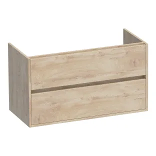 Brauer Adore washbasin cabinet - 100x46x55 cm - 2 drawers handleless - soft close - 1 siphon recess - MFC - Forest Wheat