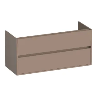Brauer Adore washbasin cabinet - 120x46x55 cm - 2 drawers without handles - soft close - 1 siphon recess - MDF lacquered - Matt Mocha