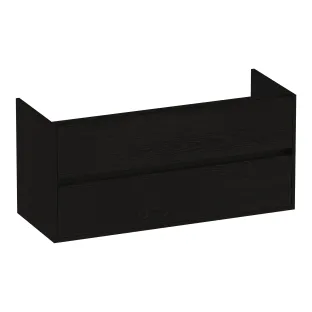 Brauer Adore washbasin cabinet - 120x46x55 cm - 2 drawers handleless - soft close - 1 siphon recess - MFC - Timber Black