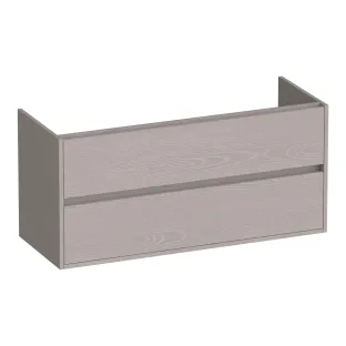 Brauer Adore washbasin cabinet - 120x46x55 cm - 2 drawers handleless - soft close - 1 siphon recess - MFC - Timber Greige