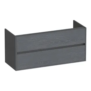 Brauer Adore washbasin cabinet - 120x46x55 cm - 2 drawers handleless - soft close - 1 siphon recess - MFC - Timber Grey