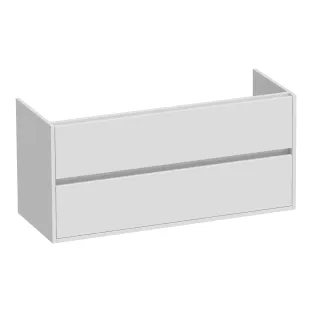 Brauer Adore washbasin cabinet - 120x46x55 cm - 2 drawers without handles - soft close - 2 siphon cut-outs - MDF lacquered - Gloss white