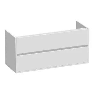 Brauer Adore wastafelonderkast - 120x46x55 cm - 2 laden greeploos - softclose - 2 sifonuitsparingen - MDF gelakt - Mat Wit