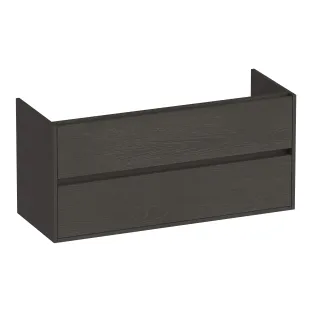 Brauer Adore washbasin cabinet - 120x46x55 cm - 2 drawers without handles - soft close - 2 siphon cut-outs - MFC - Timber Anthracite