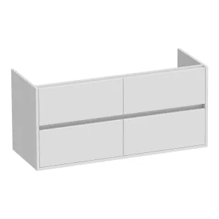 Brauer Adore washbasin cabinet - 120x46x55 cm - 4 drawers without handles - soft close - 2 siphon cut-outs - MDF lacquered - Gloss white