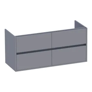 Brauer Adore wastafelonderkast - 120x46x55 cm - 4 laden greeploos - softclose - 2 sifonuitsparingen - MDF gelakt - Mat Grijs