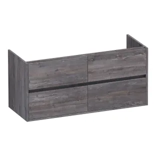 Brauer Adore wastafelonderkast - 120x46x55 cm - 4 laden greeploos - softclose - 2 sifonuitsparingen - MFC - Driftwood