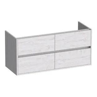 Brauer Adore washbasin cabinet - 120x46x55 cm - 4 drawers handleless - soft close - 2 siphon cut-outs - MFC - Forest Seashell
