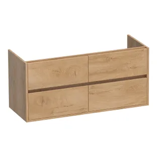 Brauer Adore washbasin cabinet - 120x46x55 cm - 4 drawers handleless - soft close - 2 siphon cut-outs - MFC - Forest Tan
