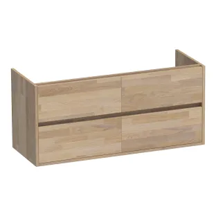 Brauer Adore washbasin cabinet - 120x46x55 cm - 4 drawers without handles - soft close - 2 siphon cut-outs - Finger joint oak gray