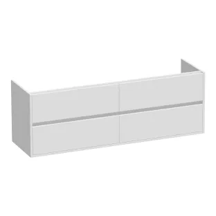 Brauer Adore wastafelonderkast - 160x46x55 cm - 4 laden greeploos - softclose - 2 sifonuitsparingen - MDF gelakt - Mat Wit