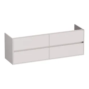 Brauer Adore washbasin cabinet - 160x46x55 cm - 4 drawers without handles - soft close - 2 siphon cut-outs - MDF lacquered - Matt Sand