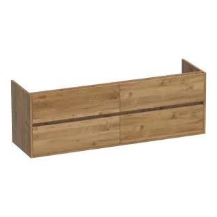 Brauer Adore washbasin cabinet - 160x46x55 cm - 4 drawers handleless - soft close - 2 siphon cut-outs - MFC - Chateau