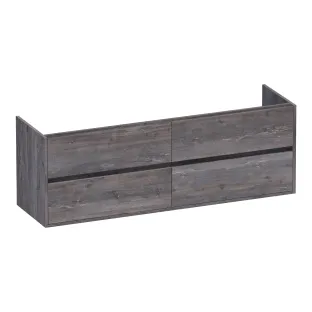 Brauer Adore washbasin cabinet - 160x46x55 cm - 4 drawers handleless - soft close - 2 siphon cut-outs - MFC - Driftwood