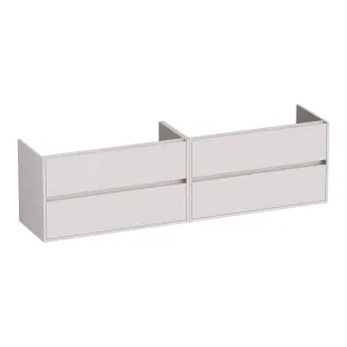 Brauer Adore washbasin cabinet - 200x46x55 cm - 4 drawers without handles - soft close - 2 siphon cut-outs - MDF lacquered - Matt Sand